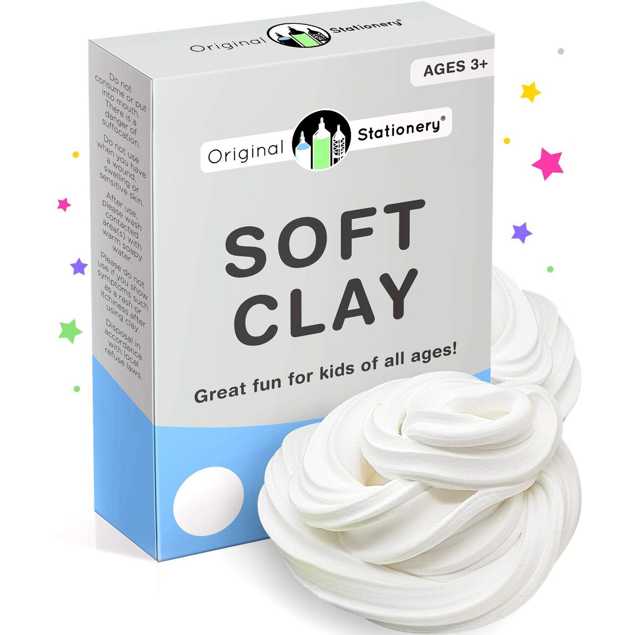 Original Stationery Soft Clay for Slime, 230 g (8.1 oz) White Foam Clay Add-in for Slime Making, Stretchy Air-Dry Butter Texture, Easter & Birthday Craft Gift for Kids